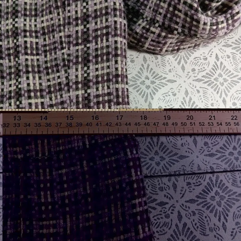 Y2K Purple Plaid Statement Collar Coat – Focus 2000- Women’s Size 8 - Picture 7 of 14